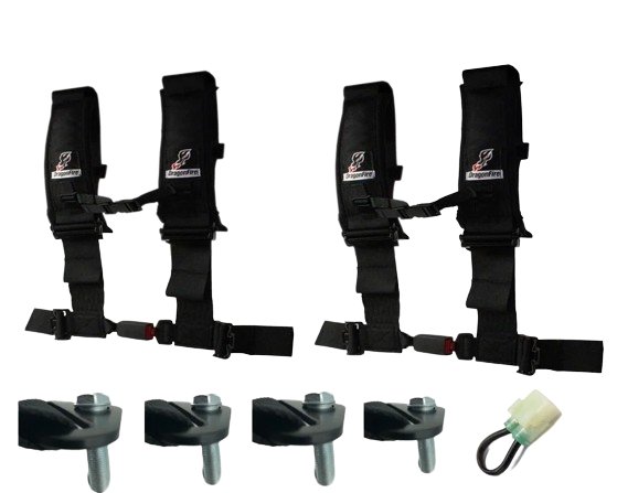 Dragonfire Racing 4-Point Harness 3" with Free Honda Talon Override Connector and Lap Bolts - Rad Parts
