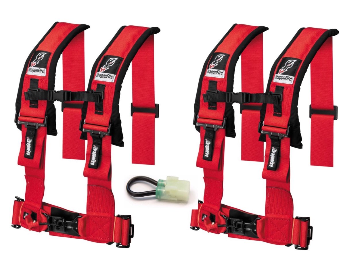 Dragonfire Racing 4-Point Harness 3" with Free Honda Talon Override Connector and Lap Bolts - Rad Parts