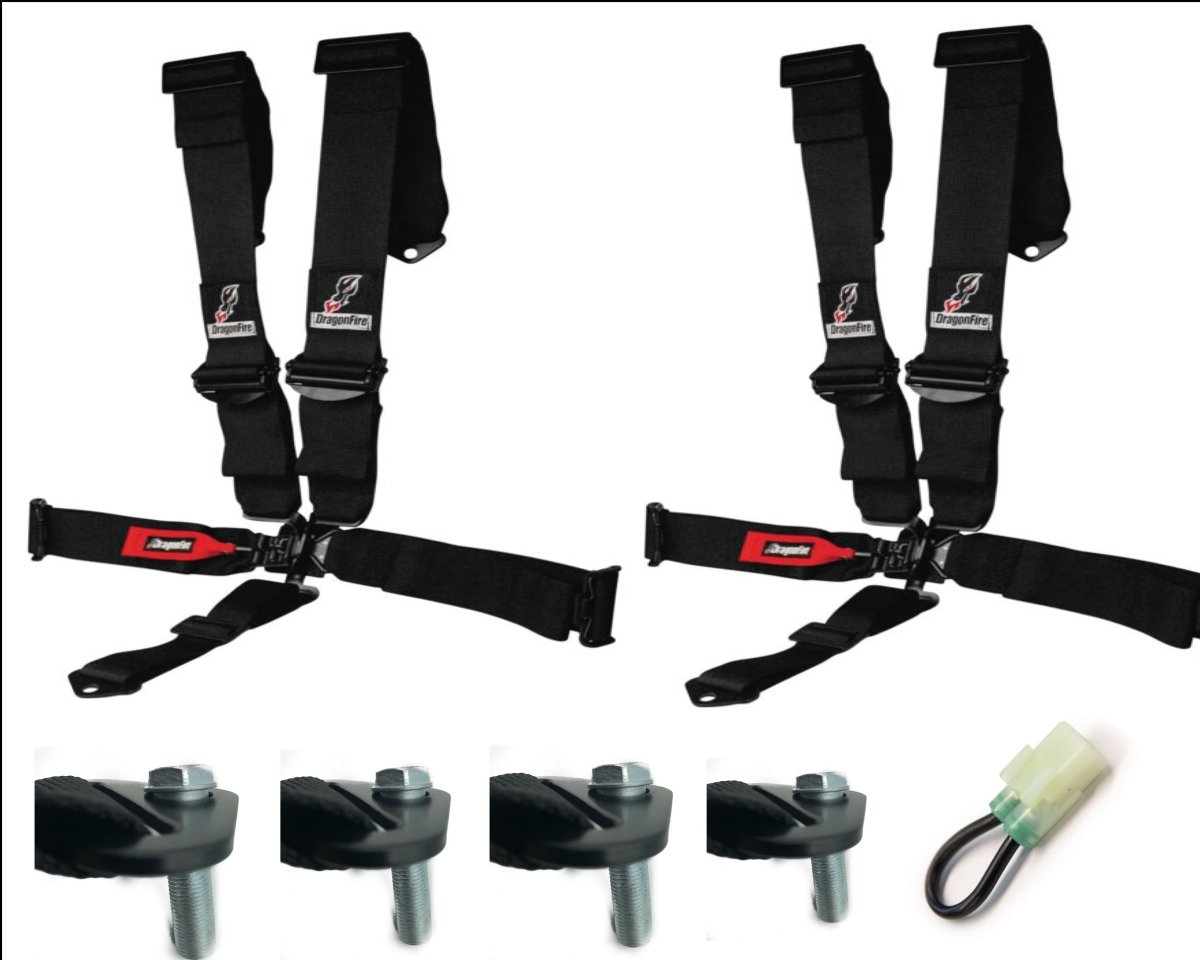 Dragonfire Racing 4-Point Harness 3" with Free Honda Talon Override Connector and Lap Bolts - Rad Parts