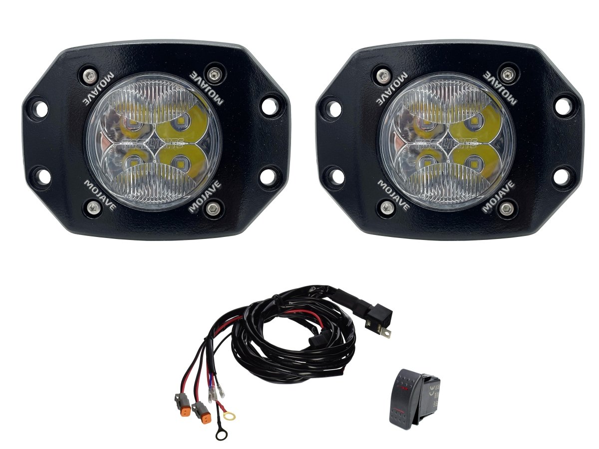Dual TLM 3" Flush Mount Kit W/ Harness | Tiger Lights - Rad Parts