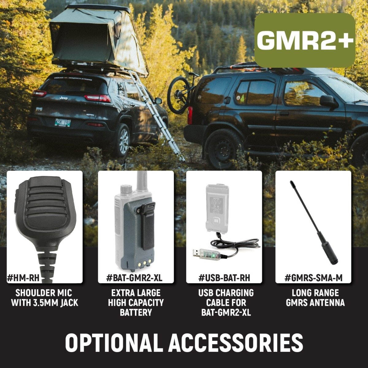 GMR2 PLUS GMRS 2 PACK High Vis Safety Yellow | Rugged Radios - Rad Parts