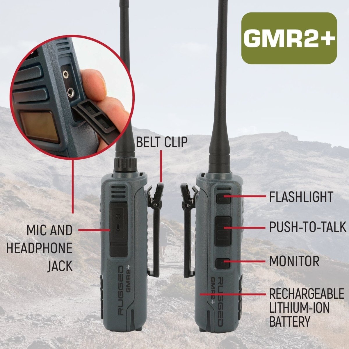GMR2 Plus GMRS Handheld Radios 2 Pack | Rugged Radios - Rad Parts