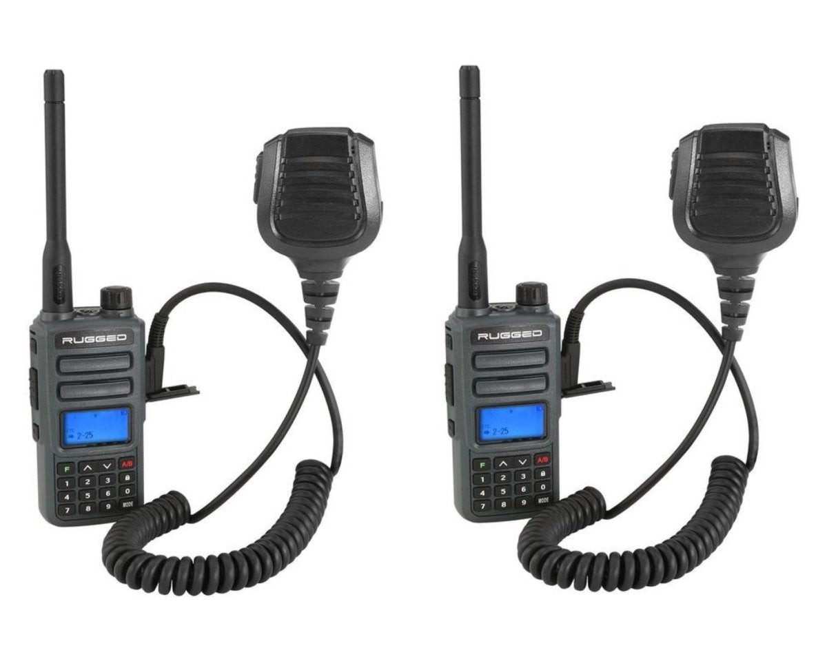 GMRS Handheld Radio 2 Pack with Hand Mic | Rugged Radios GMR2 - Rad Parts