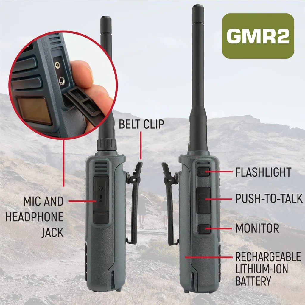 GMRS Handheld Radio 2 Pack with Hand Mic | Rugged Radios GMR2 - Rad Parts