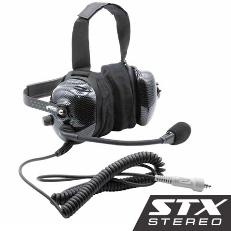 H42 STX STEREO Behind The Head (BTH) Headset for Stereo Intercoms - Carbon Fiber - Rad Parts