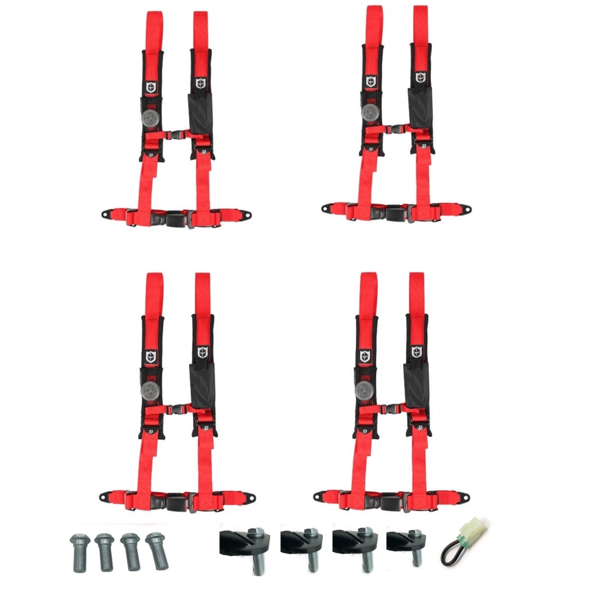 Honda Talon Pro Armor 4 Point 2" Harness Set with Free Lap Bolts and Override Plug - Rad Parts