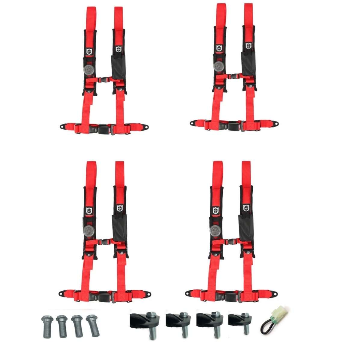 Honda Talon Pro Armor 4 Point 2" Harness Set with Free Lap Bolts and Override Plug - Rad Parts