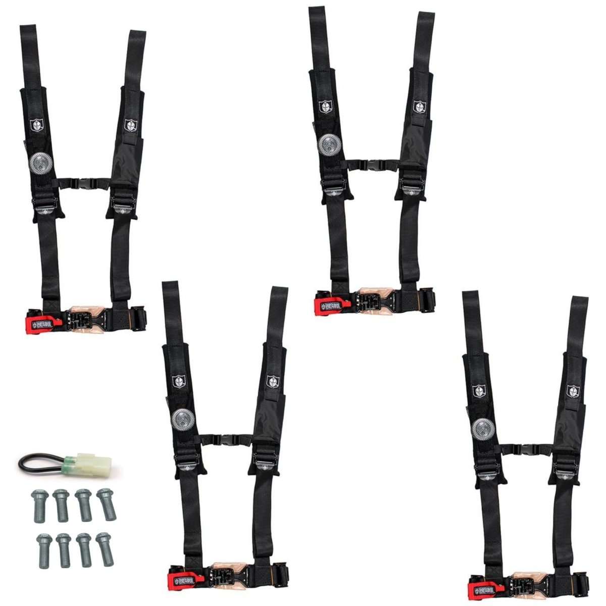 Honda Talon Pro Armor 4 Point 2" Harness Set with Free Lap Bolts and Override Plug - Rad Parts