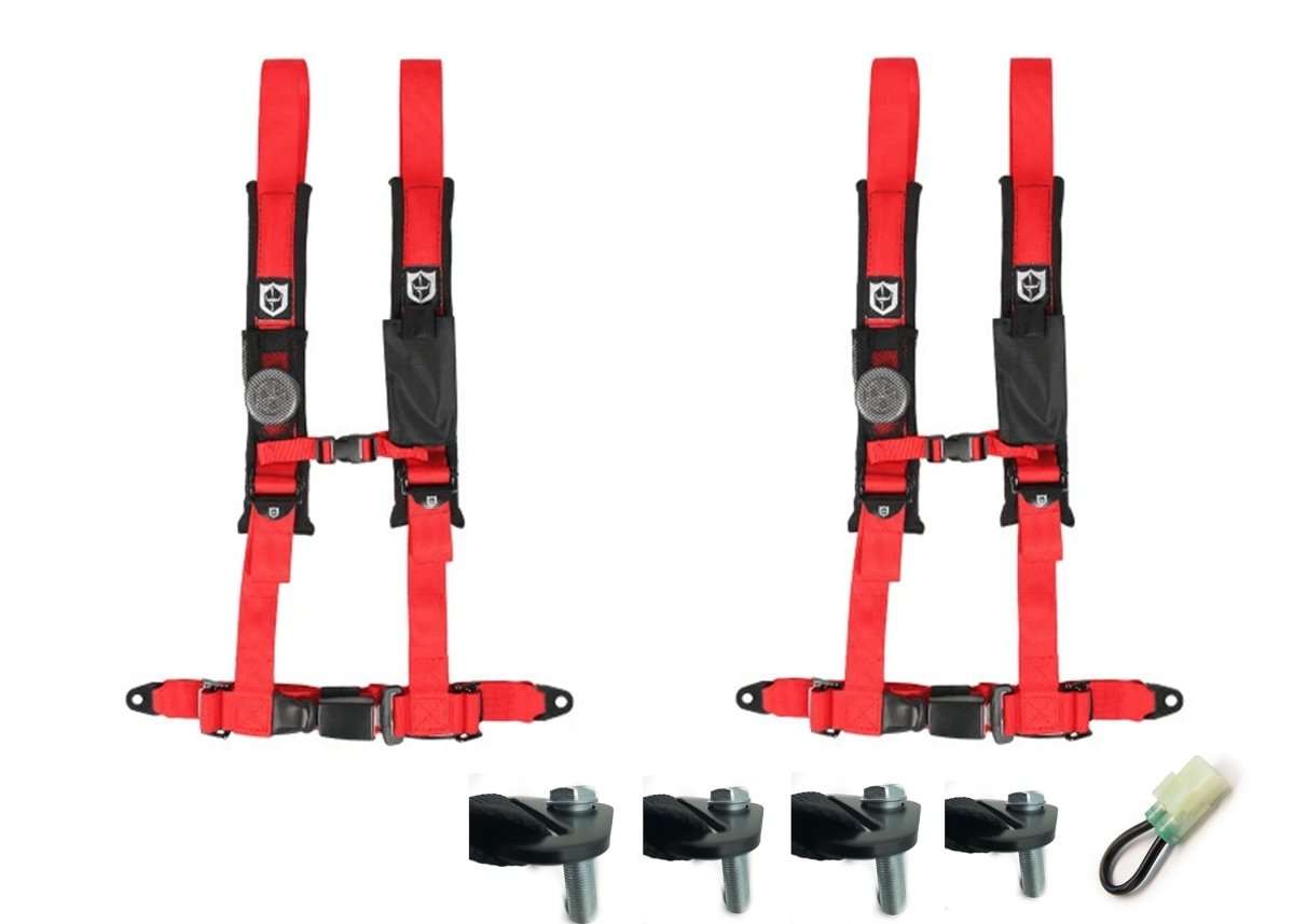 Honda Talon Pro Armor 4 Point 2" Harness Set with Free Lap Bolts and Override Plug - Rad Parts