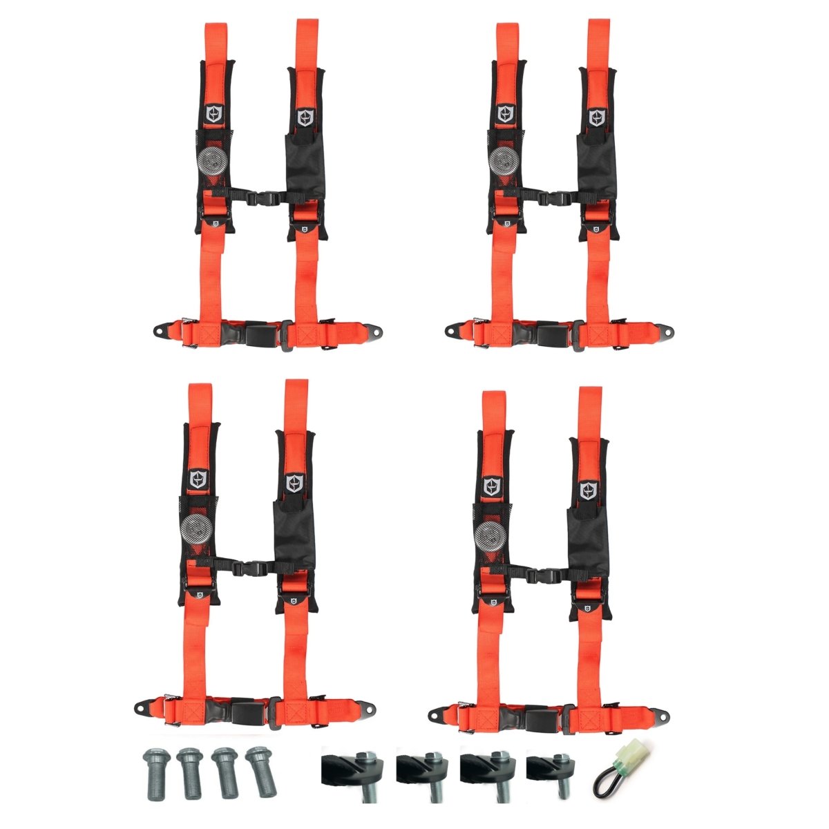 Honda Talon Pro Armor 4 Point 2" Harness Set with Free Lap Bolts and Override Plug - Rad Parts