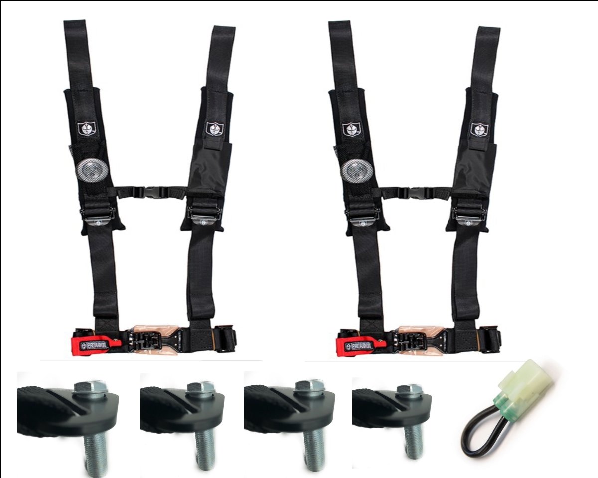Honda Talon Pro Armor 4 Point 2" Harness Set with Free Lap Bolts and Override Plug - Rad Parts