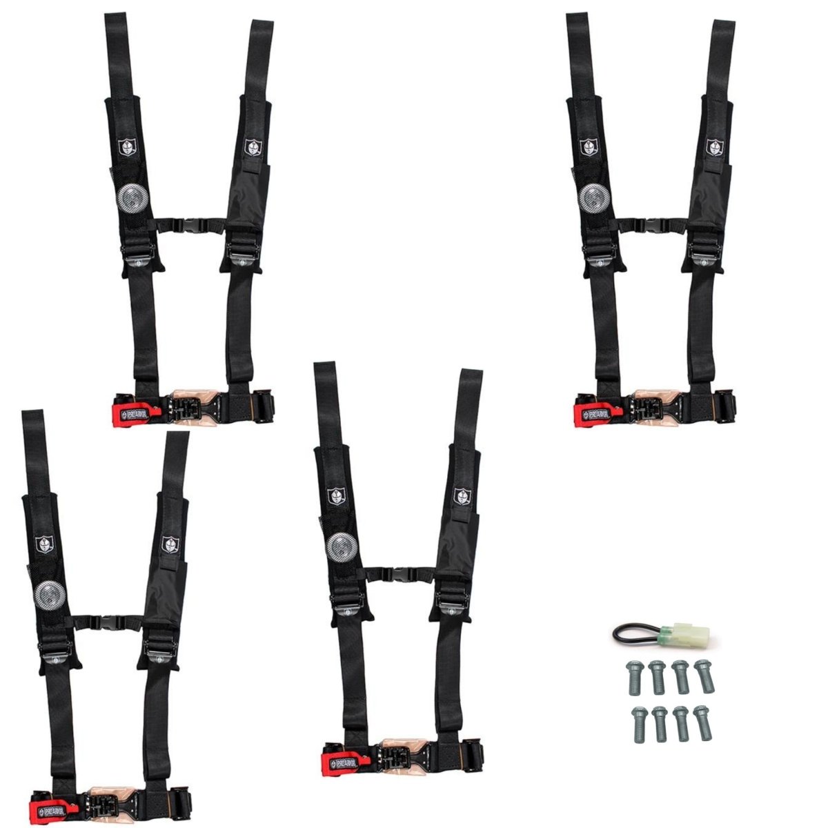 Honda Talon Pro Armor 4 Point 2" Harness Set with Free Lap Bolts and Override Plug - Rad Parts