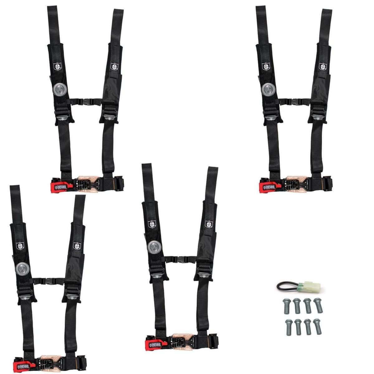 Honda Talon Pro Armor 4 Point 2" Harness Set with Free Lap Bolts and Override Plug - Rad Parts