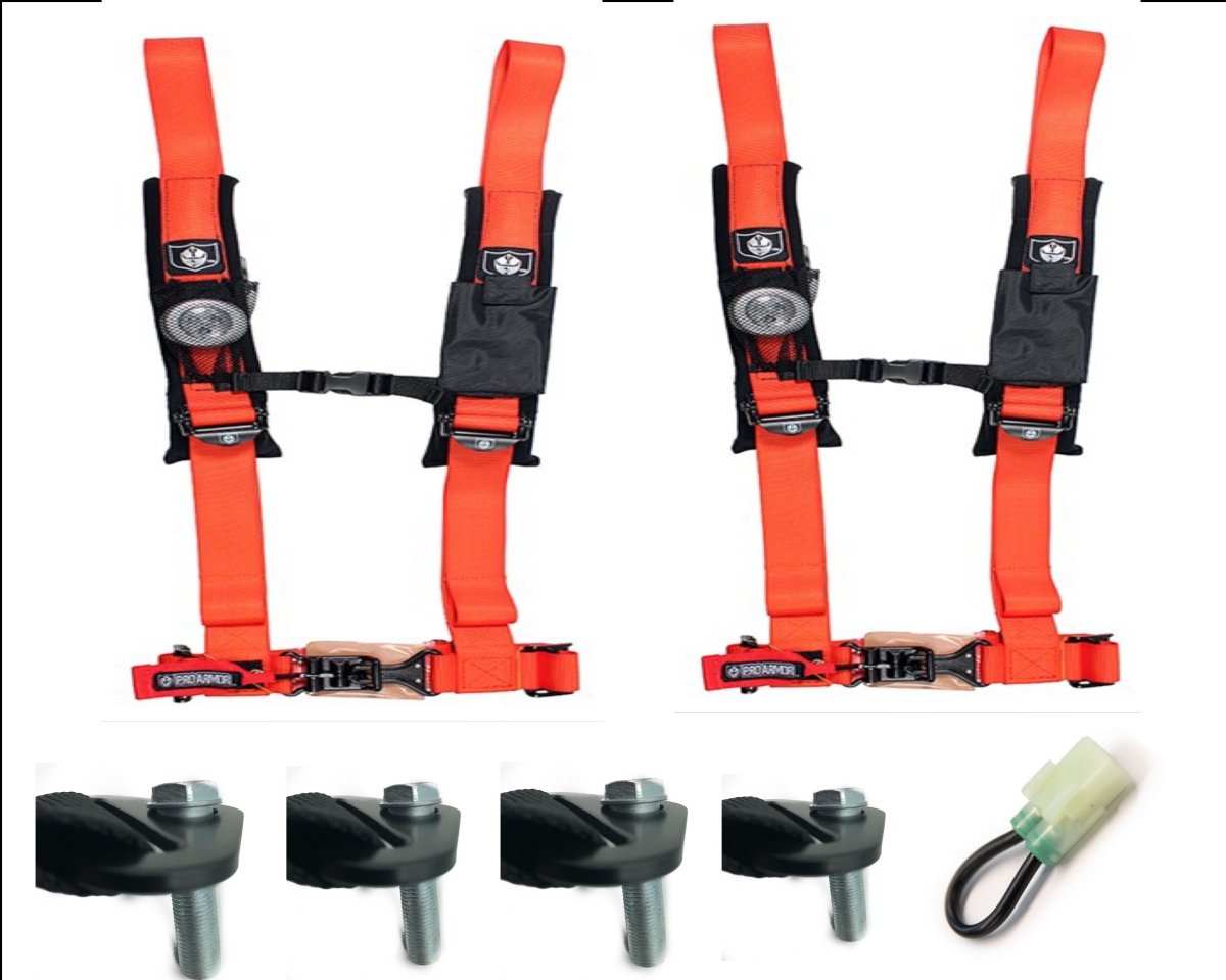 Honda Talon Pro Armor 4 Point 2" Harness Set with Free Lap Bolts and Override Plug - Rad Parts