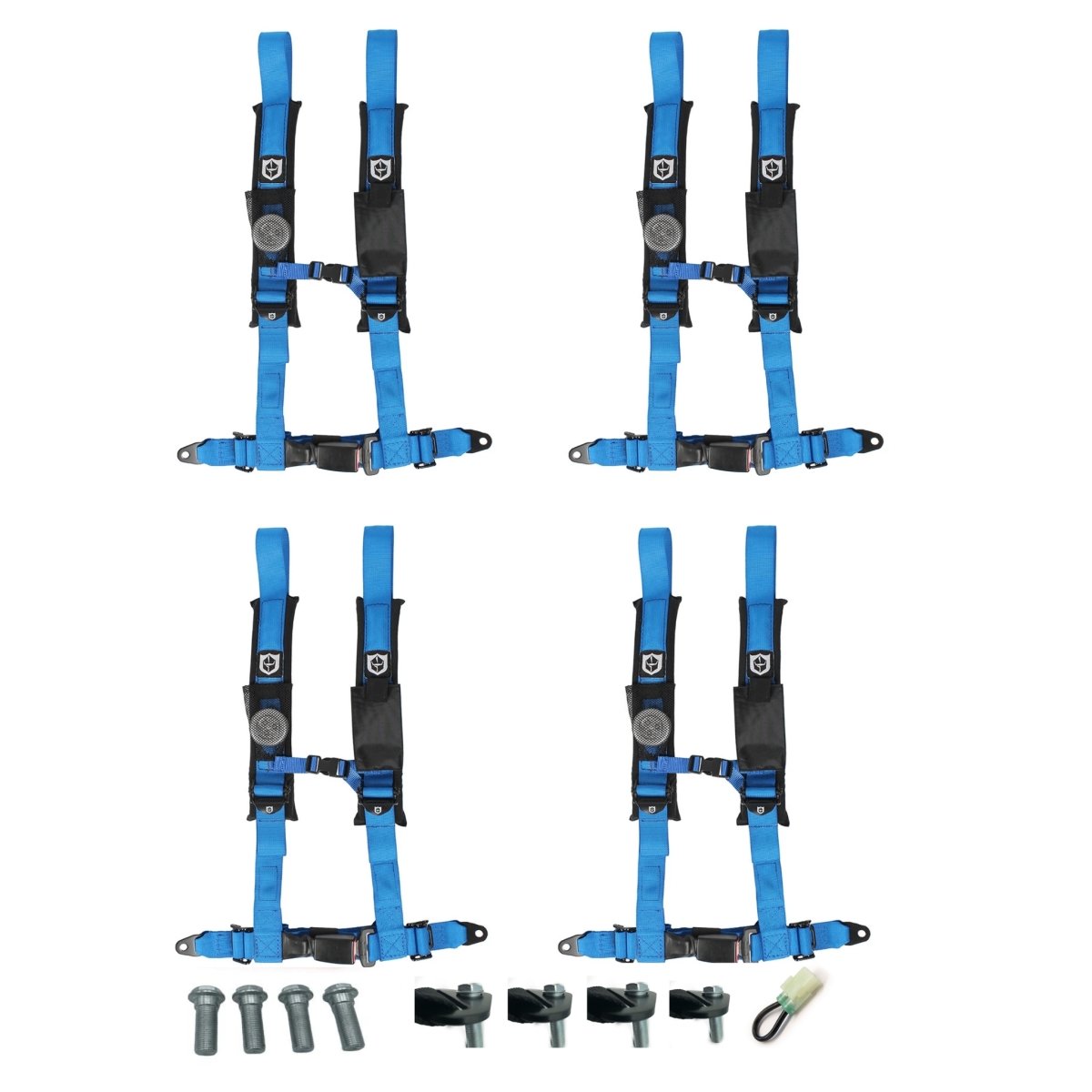 Honda Talon Pro Armor 4 Point 2" Harness Set with Free Lap Bolts and Override Plug - Rad Parts