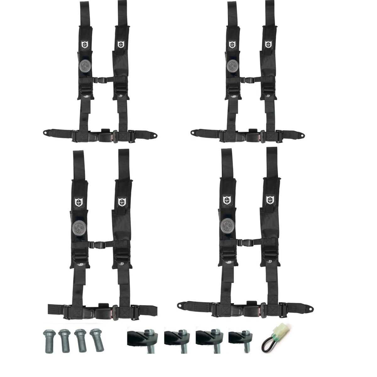 Honda Talon Pro Armor 4 Point 2" Harness Set with Free Lap Bolts and Override Plug - Rad Parts