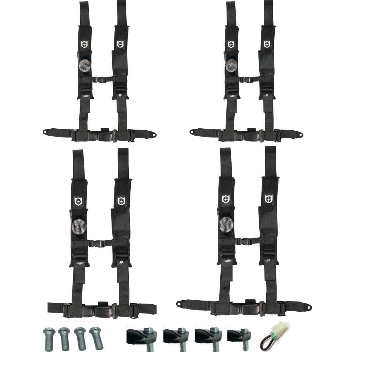 Honda Talon Pro Armor 4 Point 2" Harness Set with Free Lap Bolts and Override Plug - Rad Parts