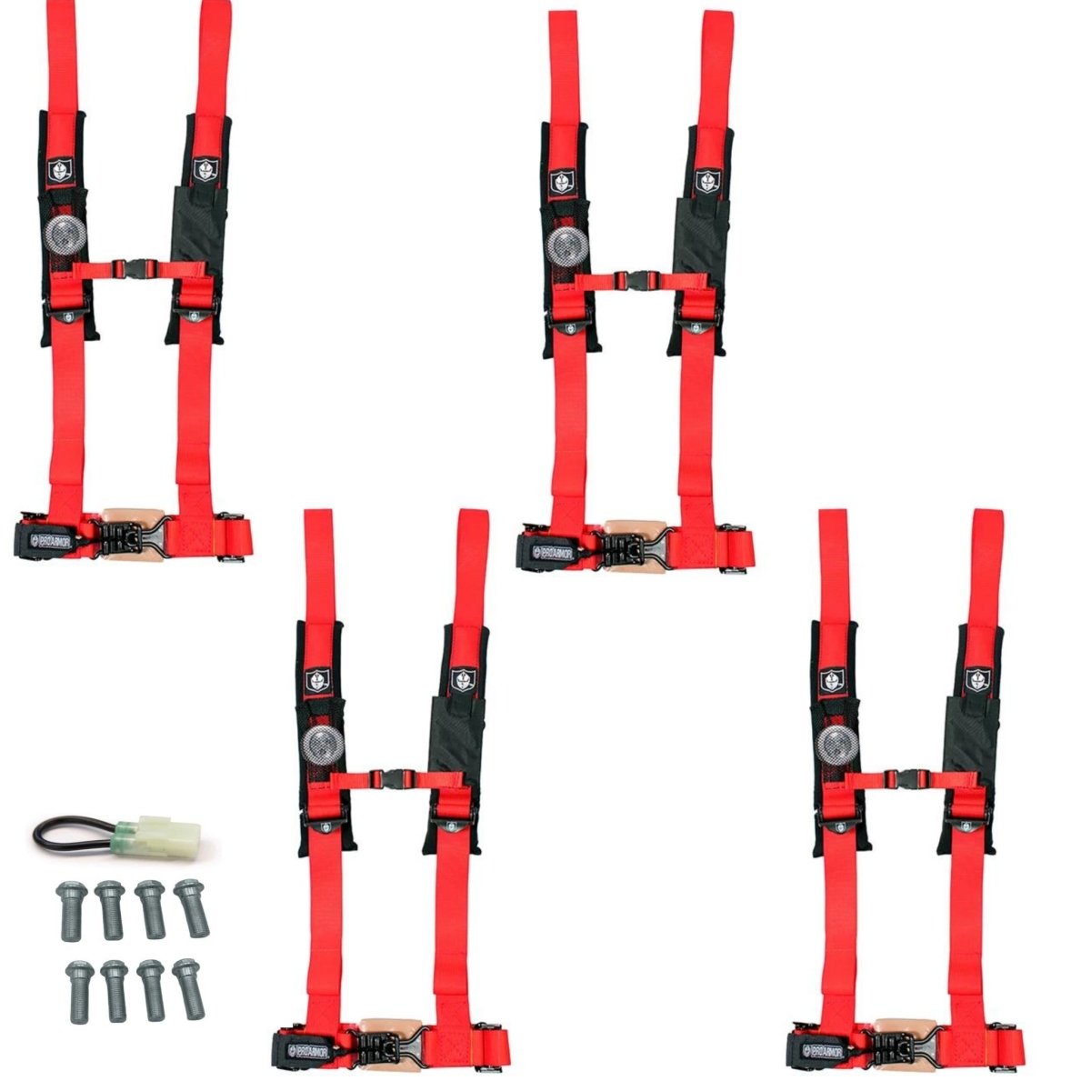 Honda Talon Pro Armor 4 Point 2" Harness Set with Free Lap Bolts and Override Plug - Rad Parts
