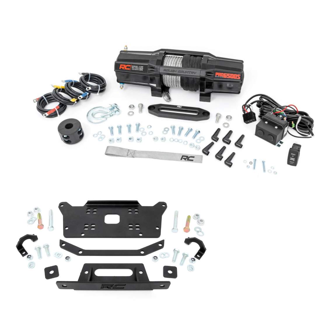 Honda Talon Winch Kit Mount with Synthetic Winch | Rough Country - Rad Parts