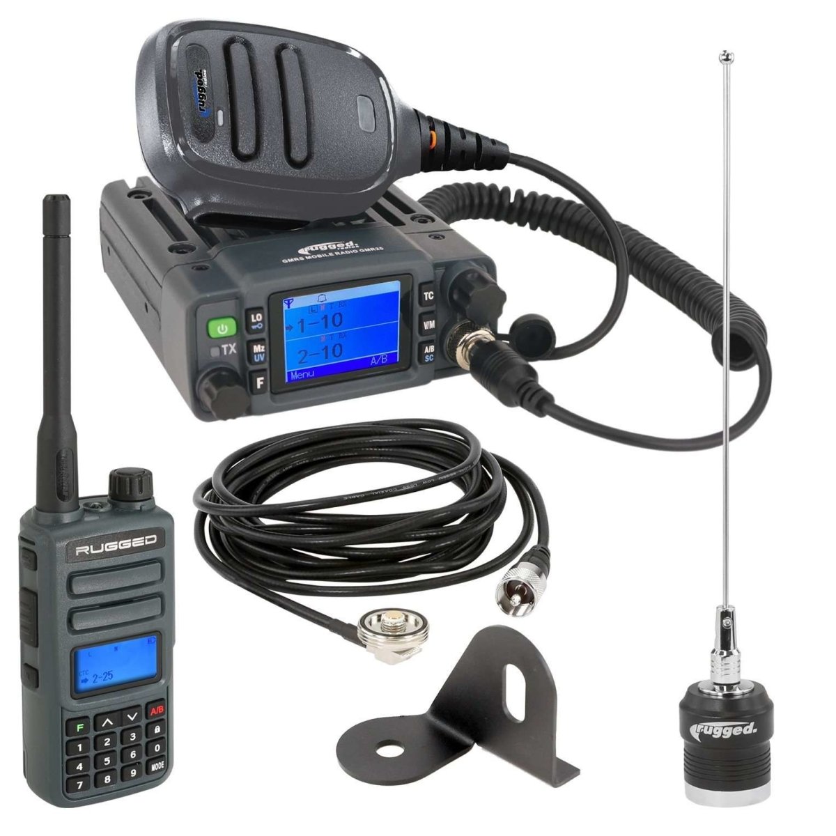 Jeep Radio Kit - GMR25 Waterproof GMRS Mobile Radio and GMR2 Handheld - Rad Parts