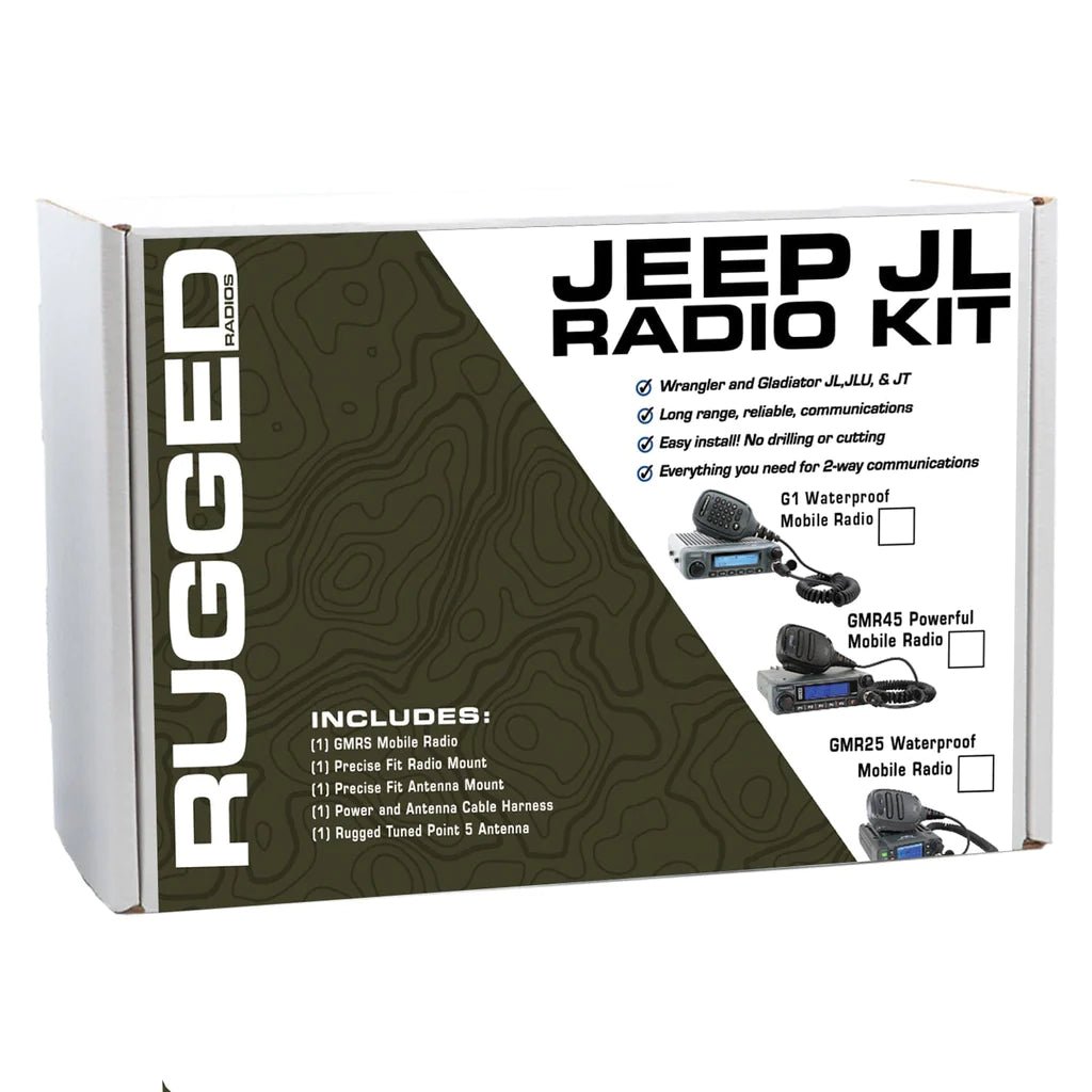 Jeep Wrangler JL, JLU, and Gladiator JT Two-Way GMRS Radio Kit | Rugged Radios - Rad Parts