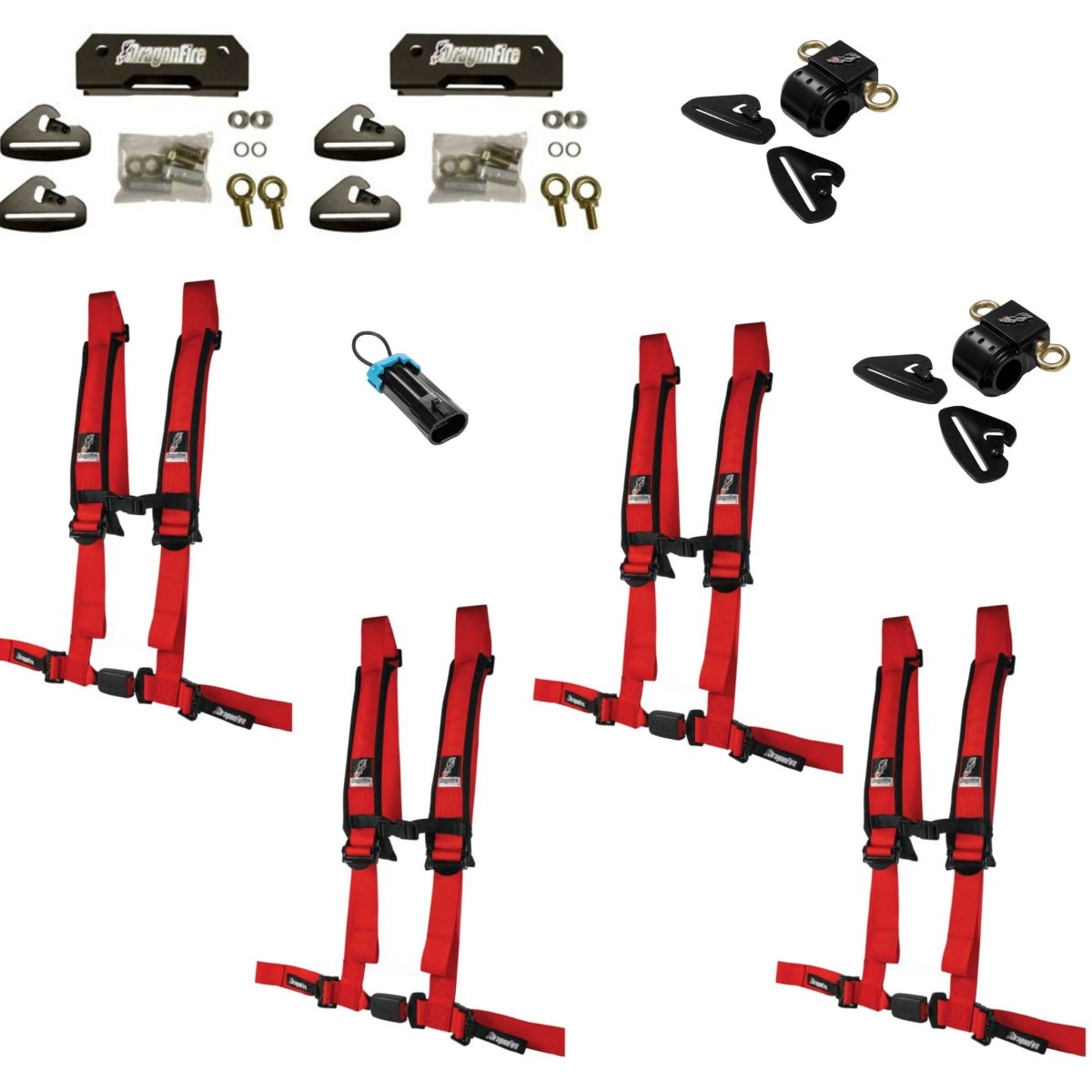 Polaris General 4 Complete Quick Release 2" Harness Set 4 seater package - Rad Parts