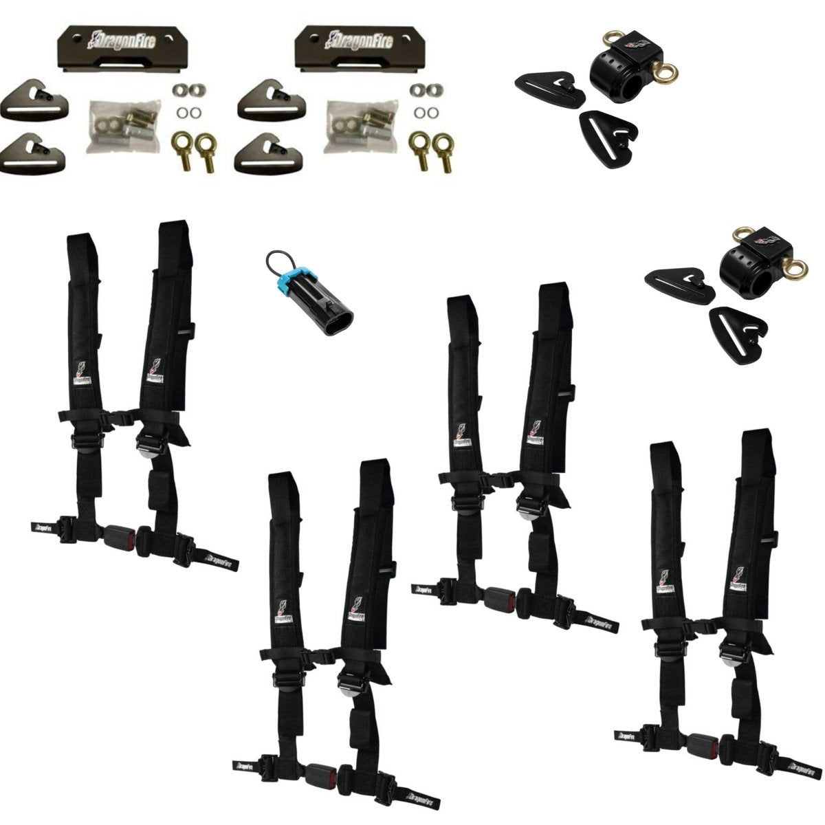 Polaris General 4 Complete Quick Release 2" Harness Set 4 seater package - Rad Parts