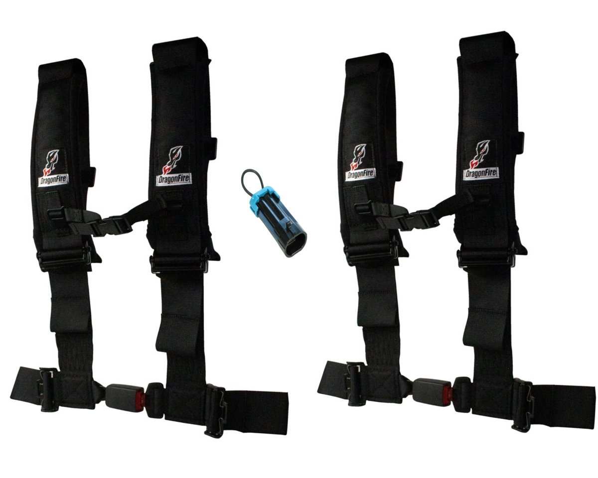 Polaris RZR 4 point Auto Latch Harnesses with free Override Plug - Rad Parts