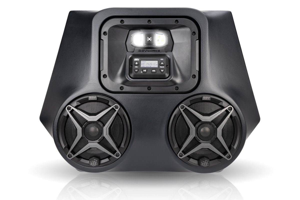 Polaris RZR 570/800/900 2-Speaker Overhead Weather proof Audio-System w/Dome Light - Rad Parts