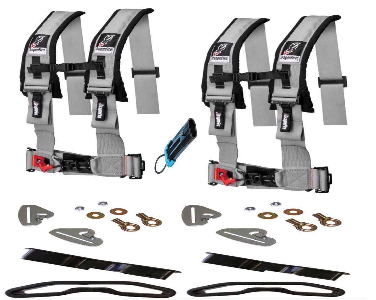 Polaris RZR Quick Release 4 Point Harness 3" Kits Dragonfire - Rad Parts