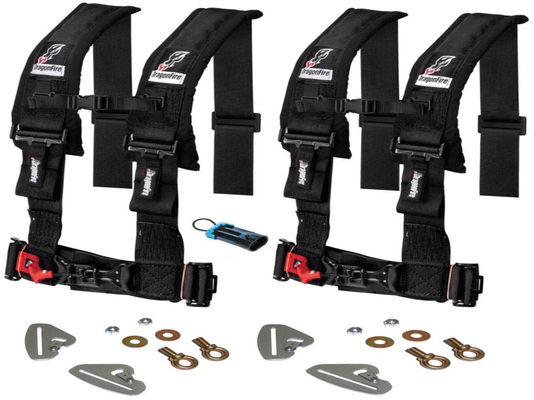 Polaris RZR Quick Release 4 Point Harness 3" Kits Dragonfire - Rad Parts