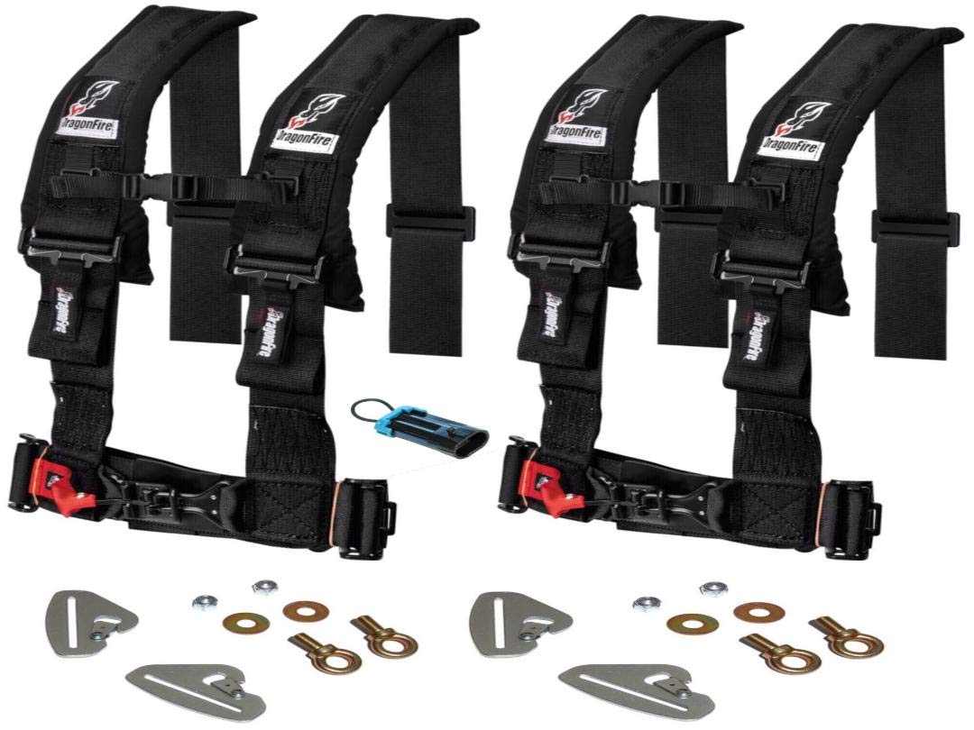 Polaris RZR Quick Release 4 Point Harness 3" Kits Dragonfire - Rad Parts