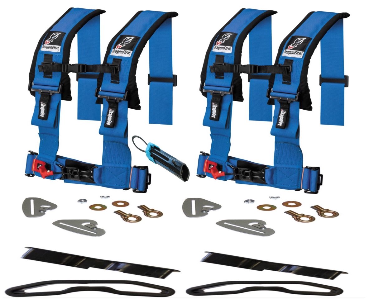 Polaris RZR Quick Release 4 Point Harness 3" Kits Dragonfire - Rad Parts