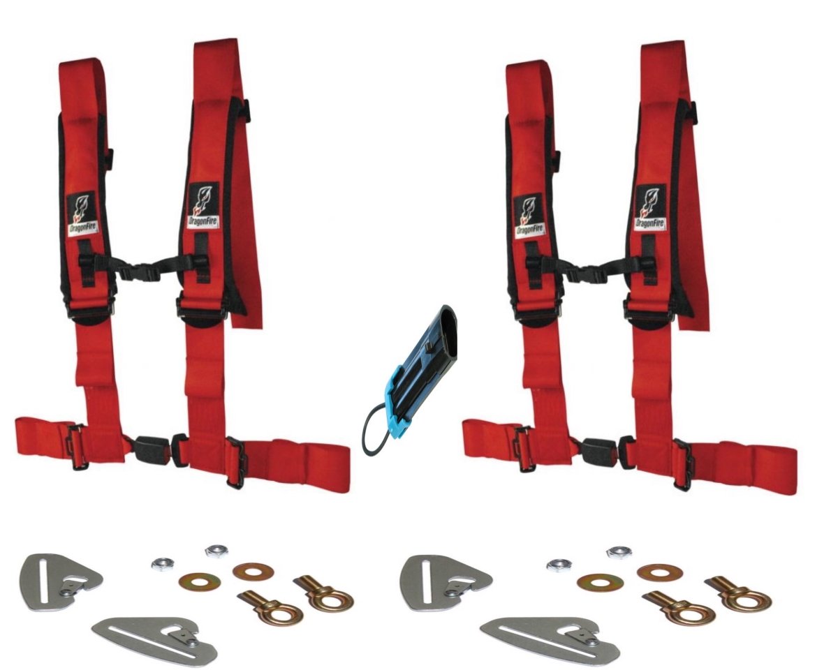 Polaris RZR Quick Release 4 Point Harness 3" Kits Dragonfire - Rad Parts