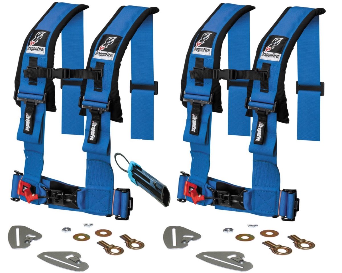 Polaris RZR Quick Release 4 Point Harness 3" Kits Dragonfire - Rad Parts