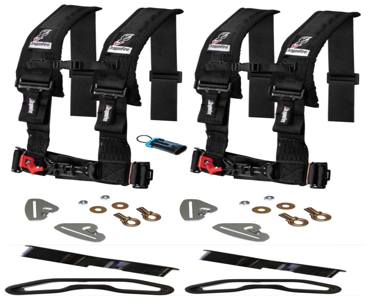 Polaris RZR Quick Release 4 Point Harness 3" Kits Dragonfire - Rad Parts