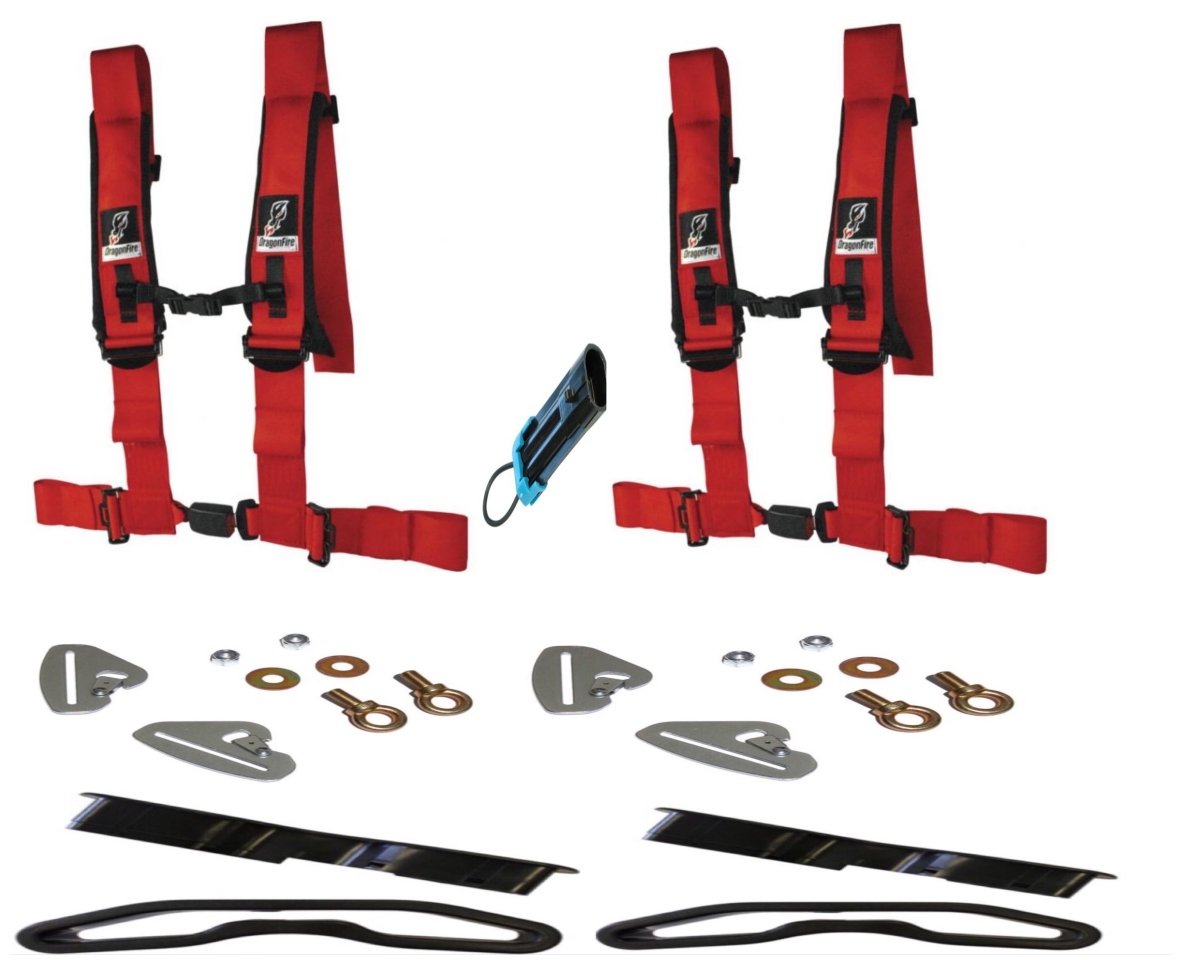 Polaris RZR Quick Release 4 Point Harness 3" Kits Dragonfire - Rad Parts
