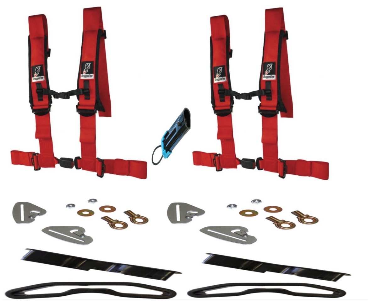 Polaris RZR Quick Release 4 Point Harness 3" Kits Dragonfire - Rad Parts