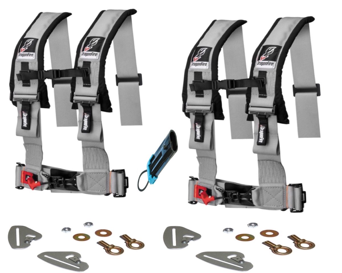 Polaris RZR Quick Release 4 Point Harness 3" Kits Dragonfire - Rad Parts