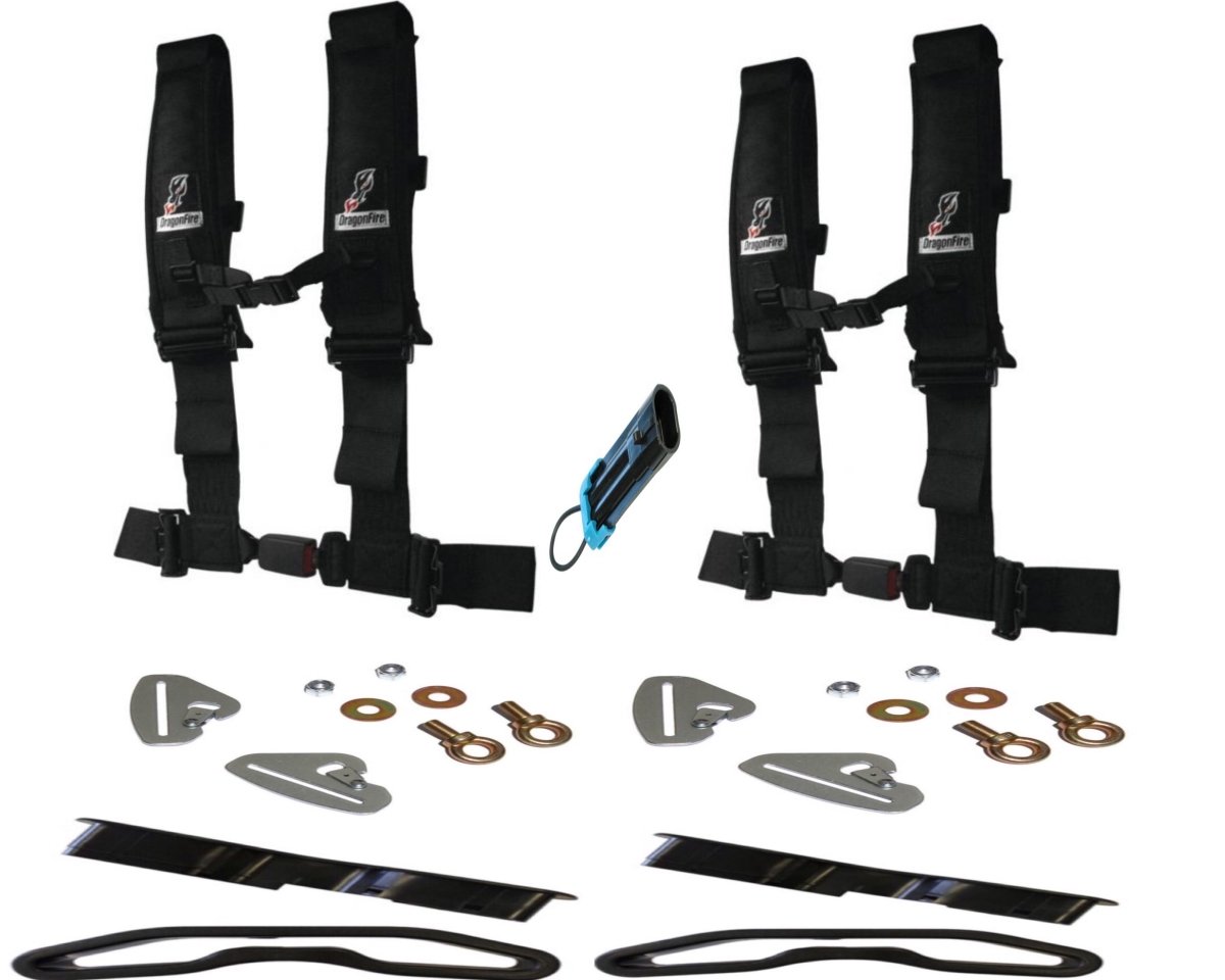 Polaris RZR Quick Release 4 Point Harness 3" Kits Dragonfire - Rad Parts