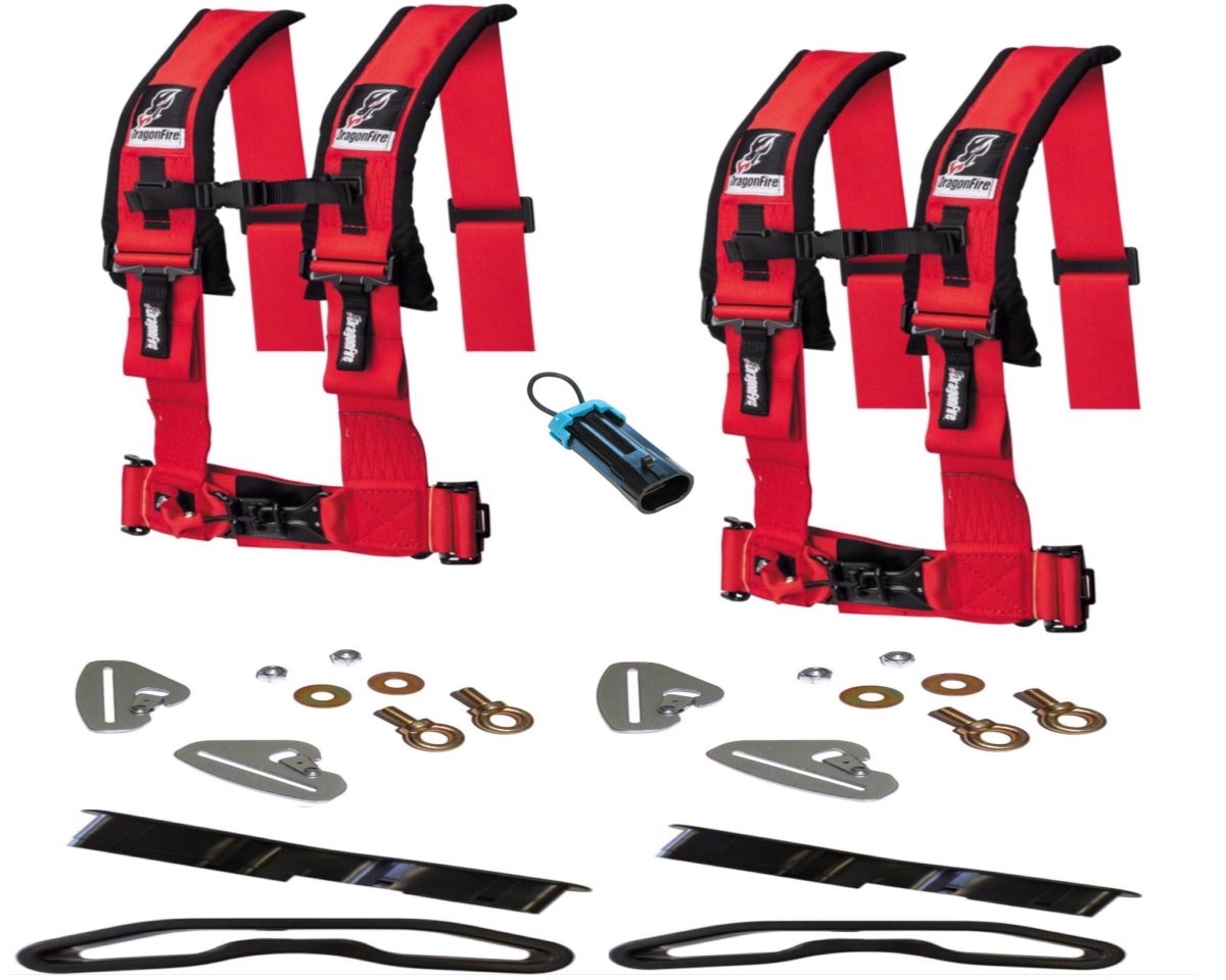 Polaris RZR Quick Release 4 Point Harness 3" Kits Dragonfire - Rad Parts
