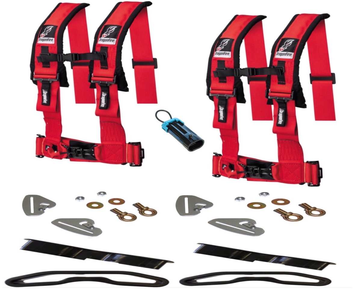 Polaris RZR Quick Release 4 Point Harness 3" Kits Dragonfire - Rad Parts