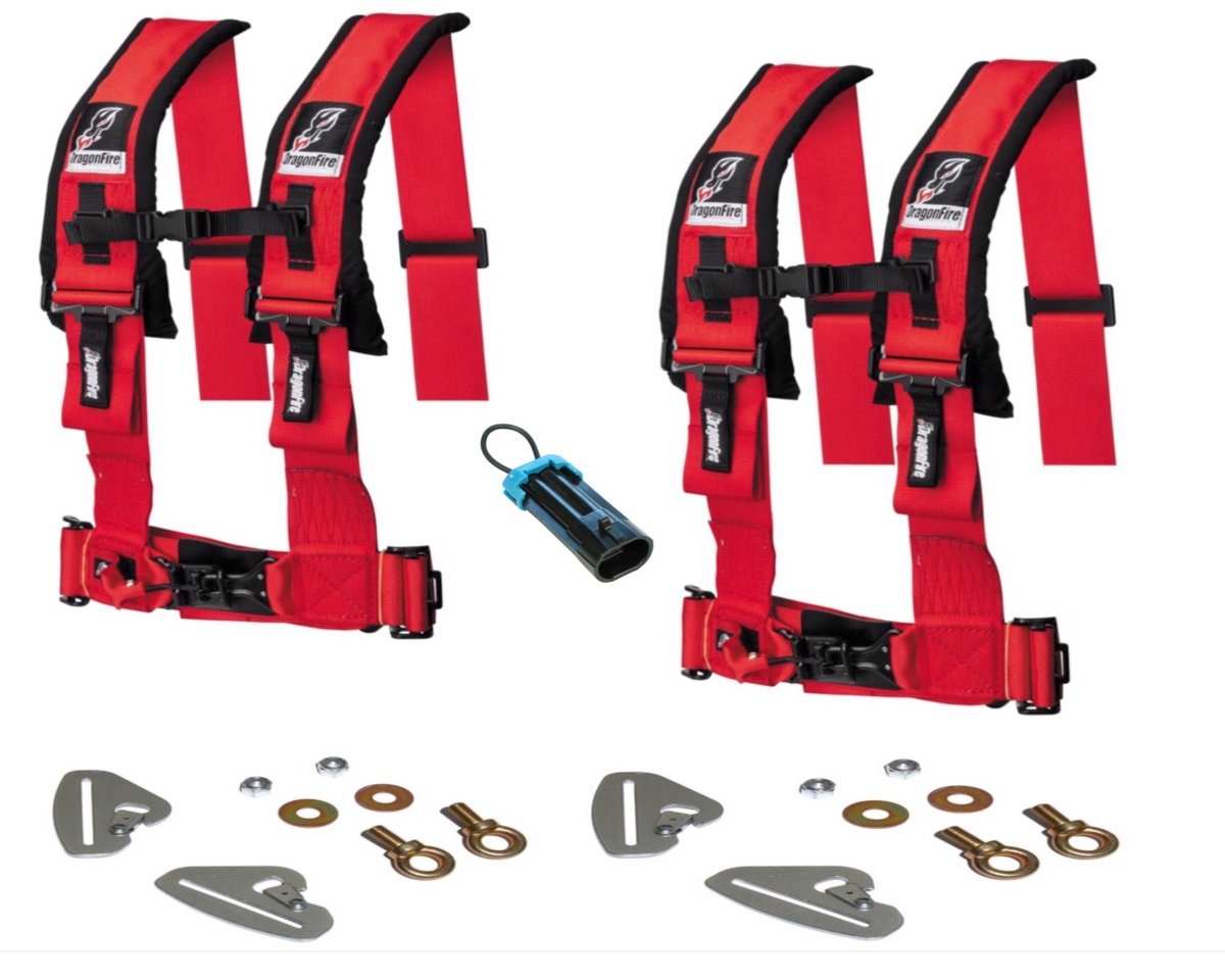 Polaris RZR Quick Release 4 Point Harness 3" Kits Dragonfire - Rad Parts