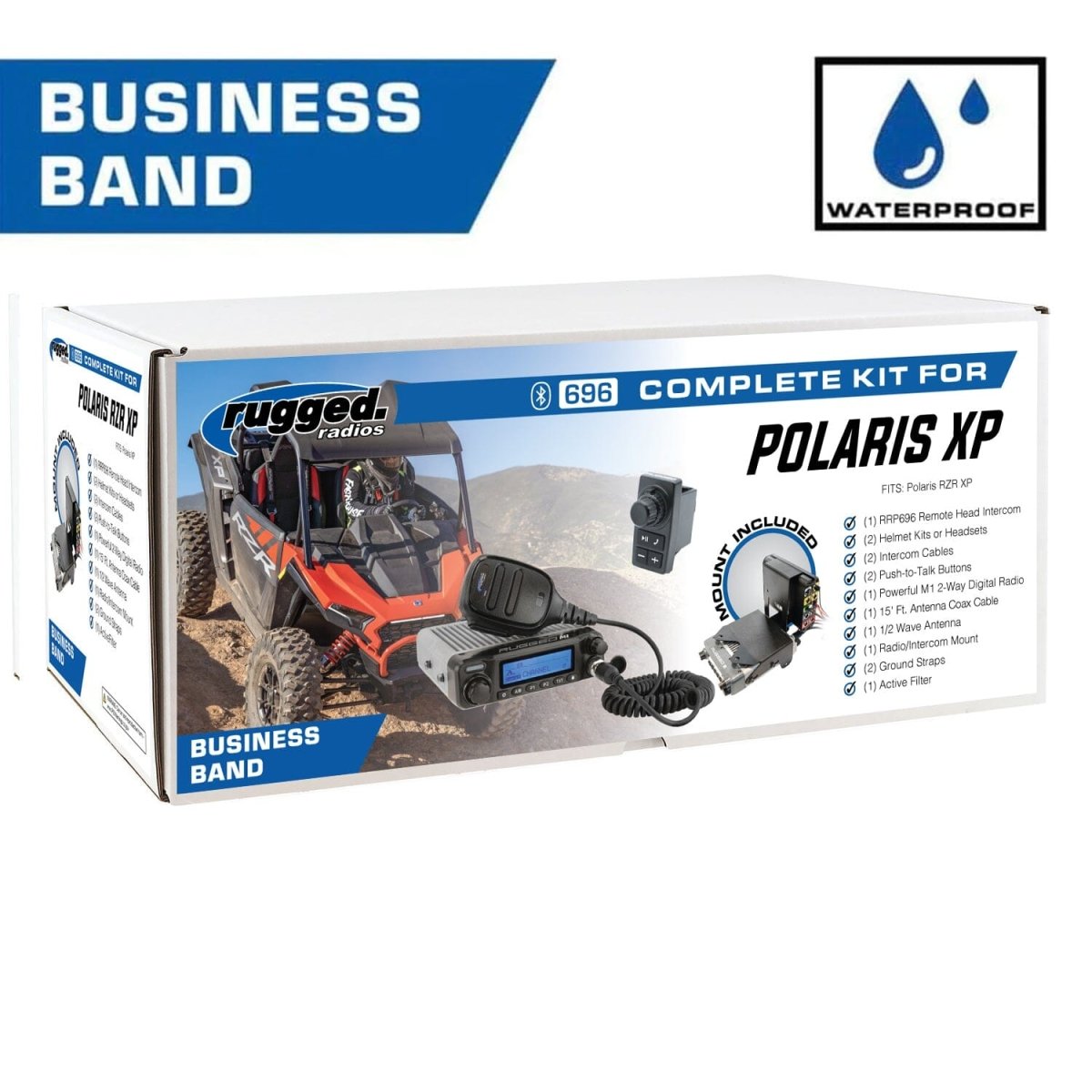 Polaris RZR XP - 696 PLUS REMOTE HEAD Intercom with Business Band Radio - Rad Parts