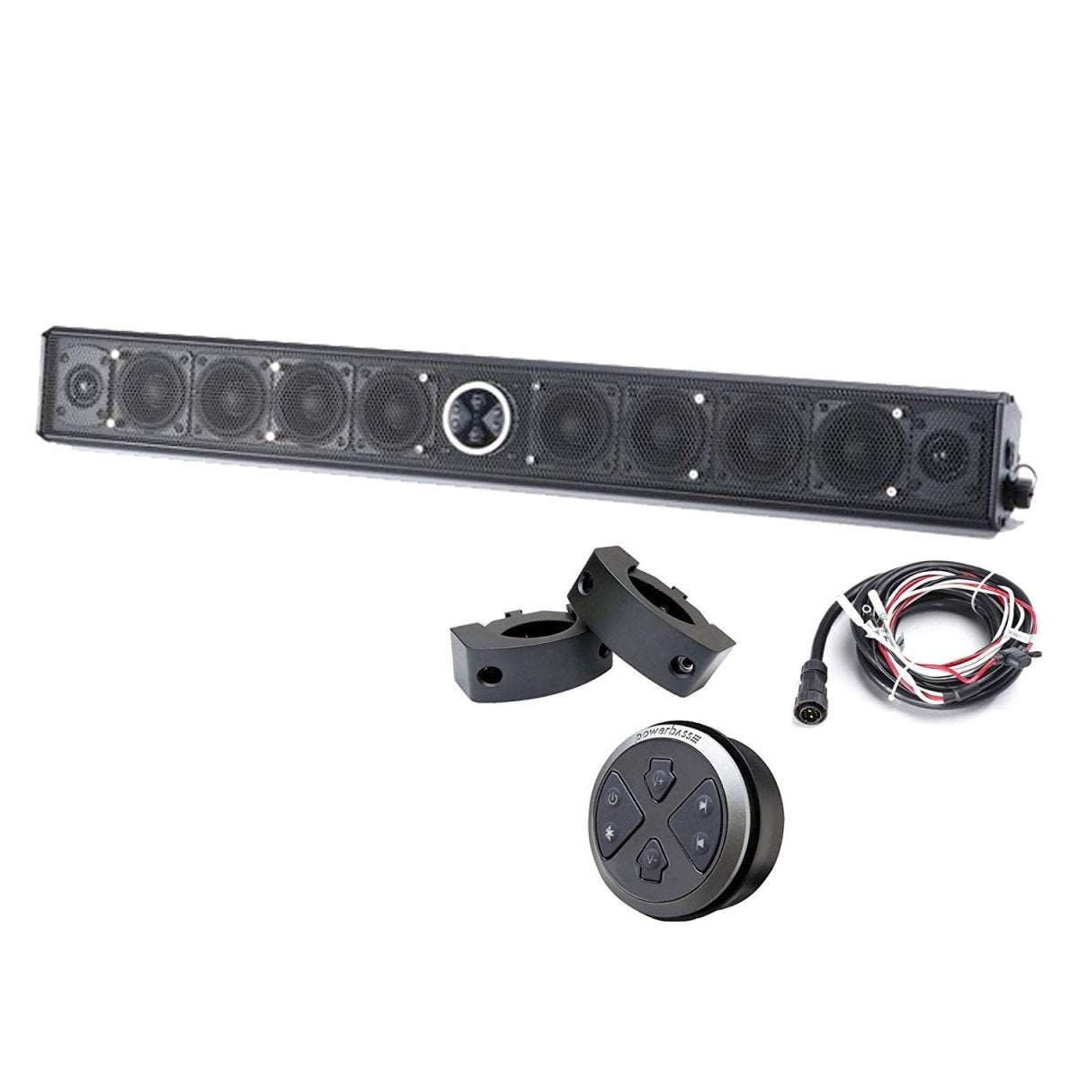PowerBass XL-1000 Power Sports Sound Bar with Free Roll Bar Clamps an Wired Remote - Rad Parts
