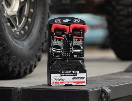 PRP SPEEDSTRAP 1" x 15' Ratcheting Tie Down Straps w/ 'S' Hooks & Soft Ties - 2 Pack - Rad Parts