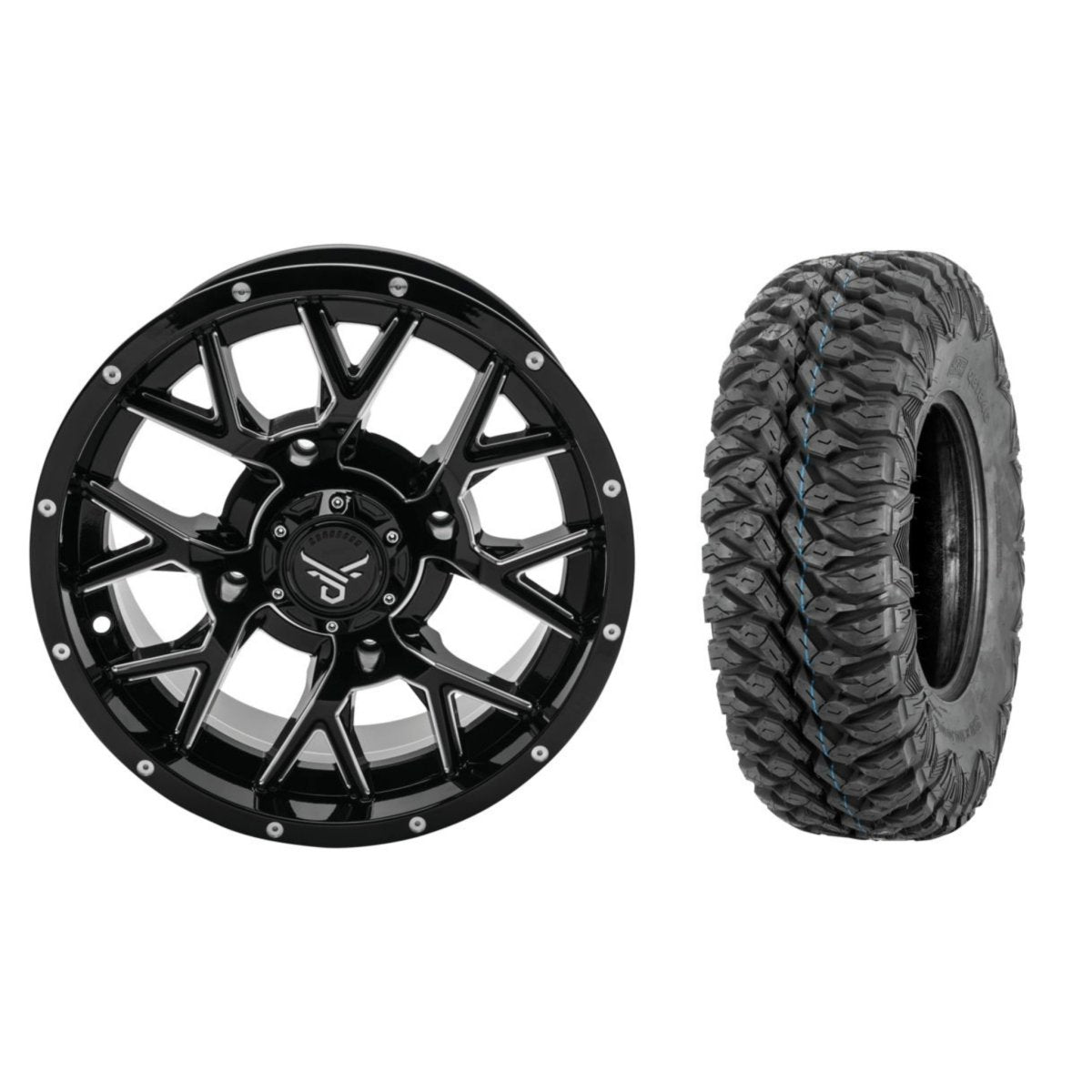 Quadboss 15" Barbwire Wheels With QBT846 Tires - Rad Parts