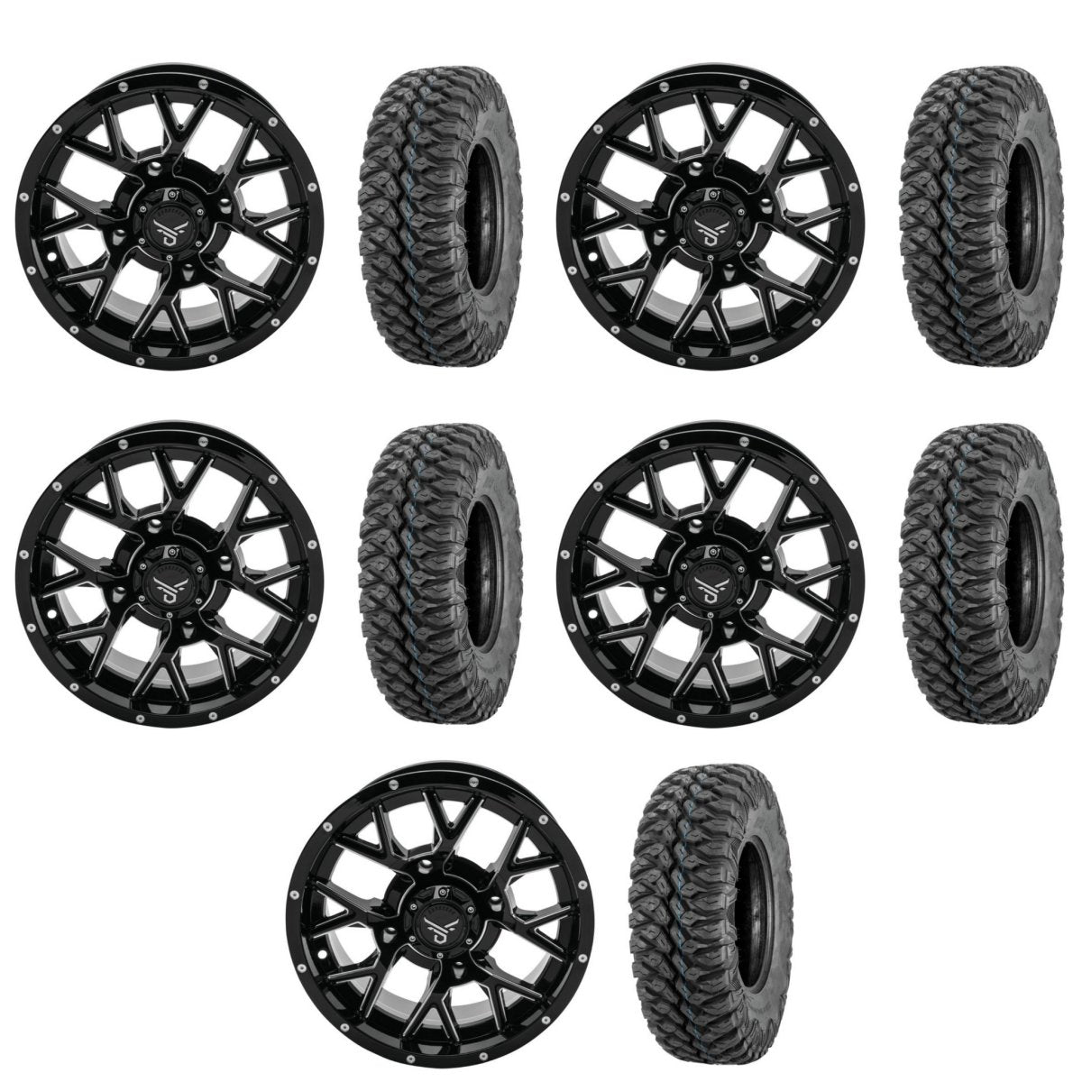 Quadboss 15" Barbwire Wheels With QBT846 Tires - Rad Parts