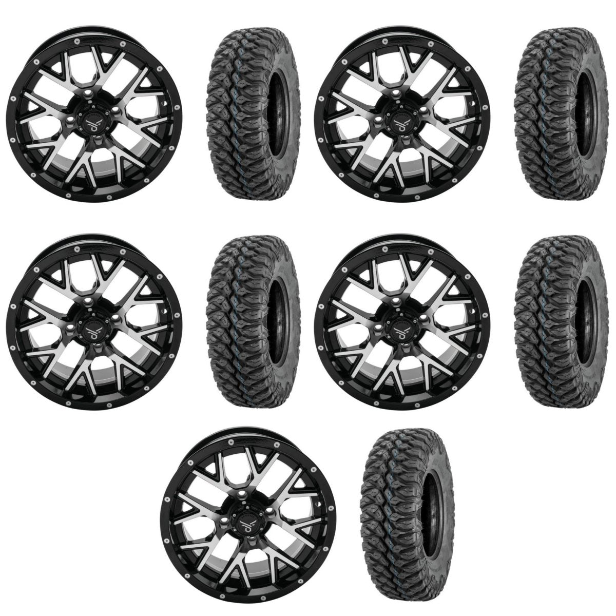 Quadboss 15" Barbwire Wheels With QBT846 Tires - Rad Parts