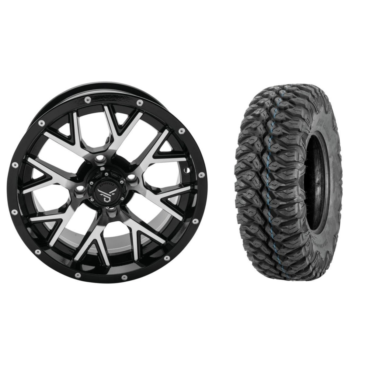 Quadboss 15" Barbwire Wheels With QBT846 Tires - Rad Parts